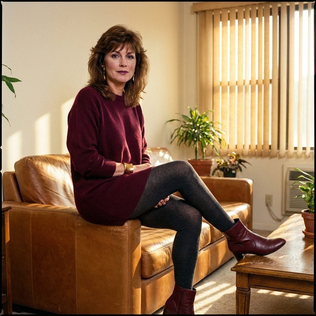 Dark opaque tights paired with similarly toned shoes