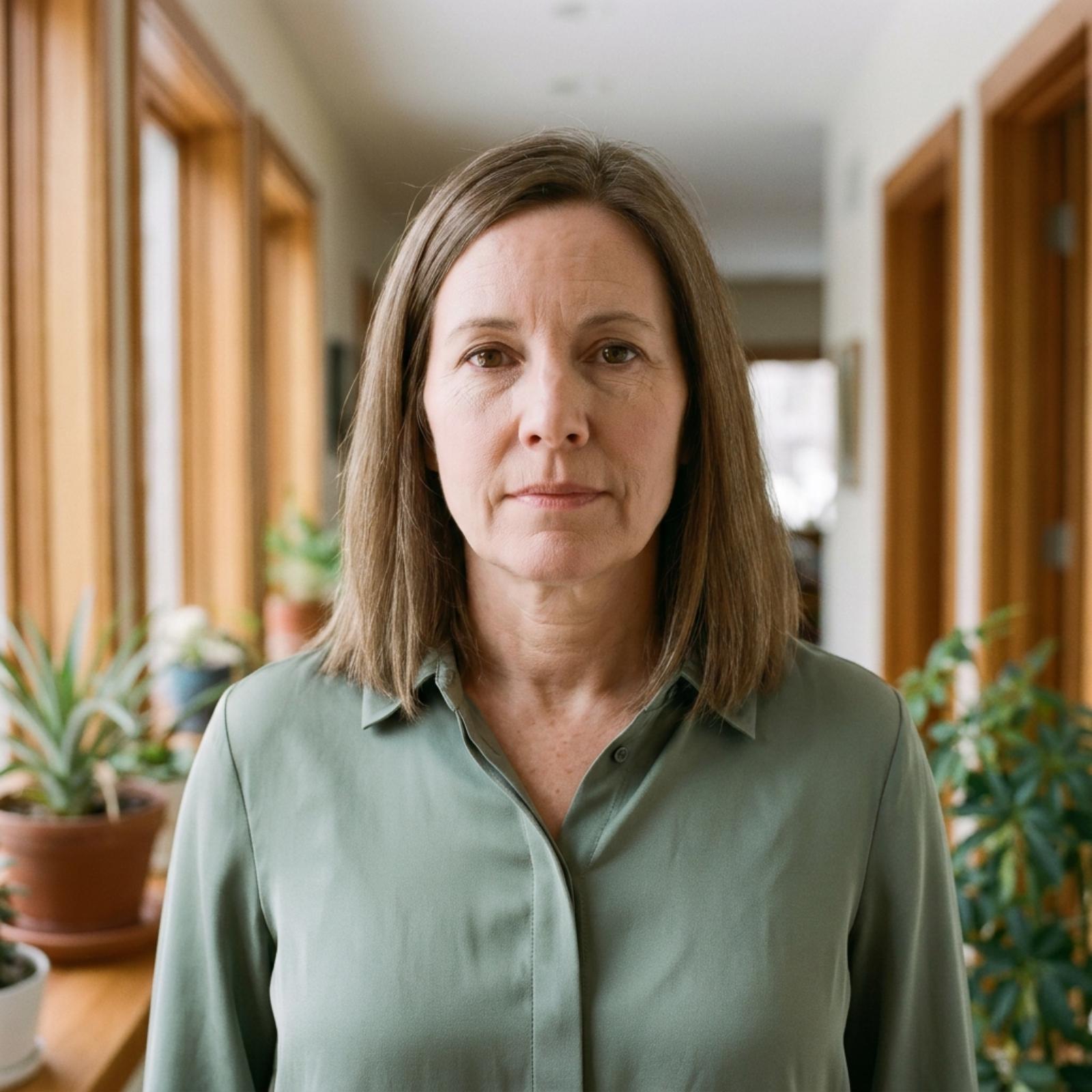 Woman at 50 exploring dramatic AI hairstyle transformations