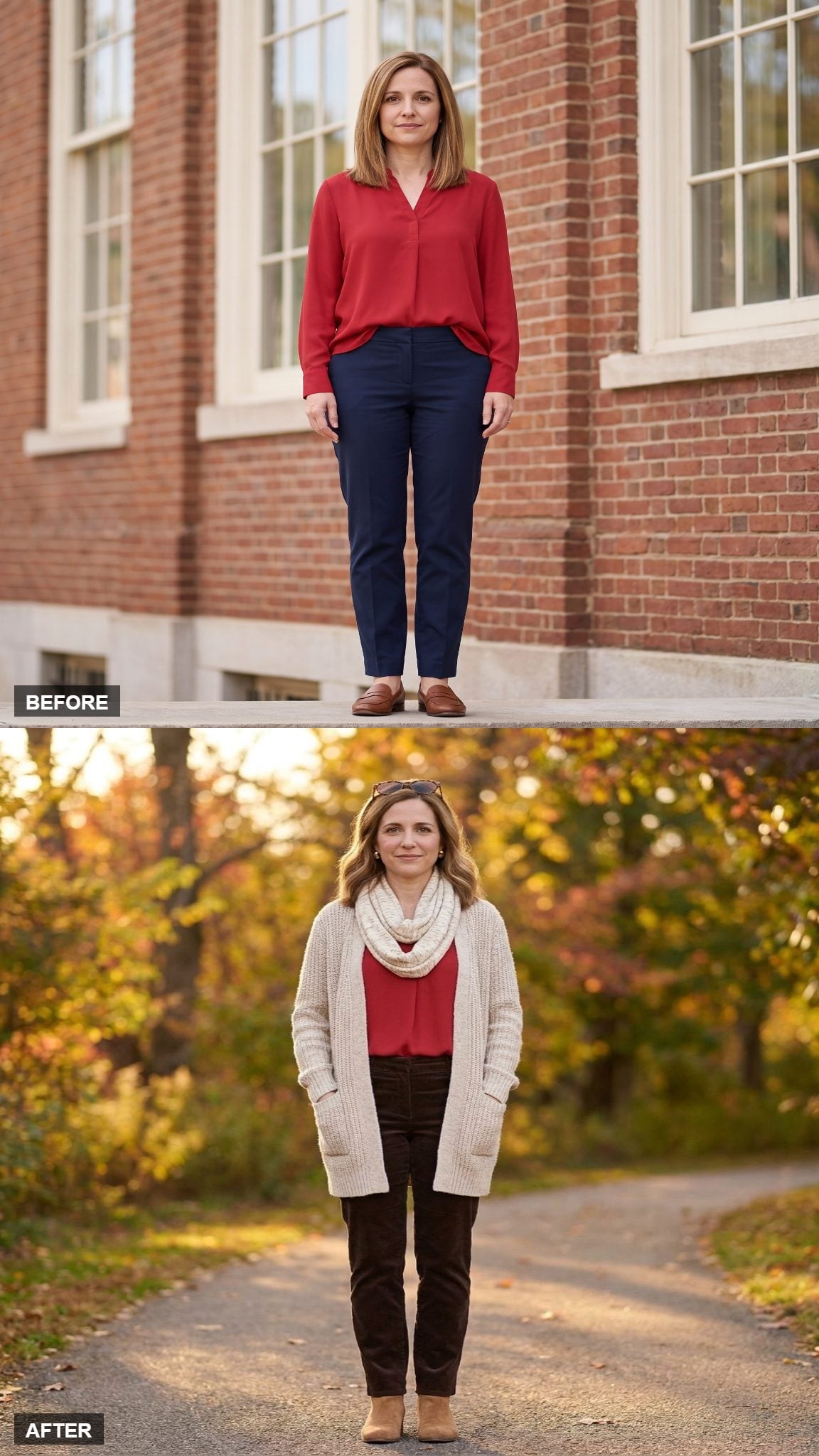 Autumn Layers with an Infinity Scarf and Long Cardigan