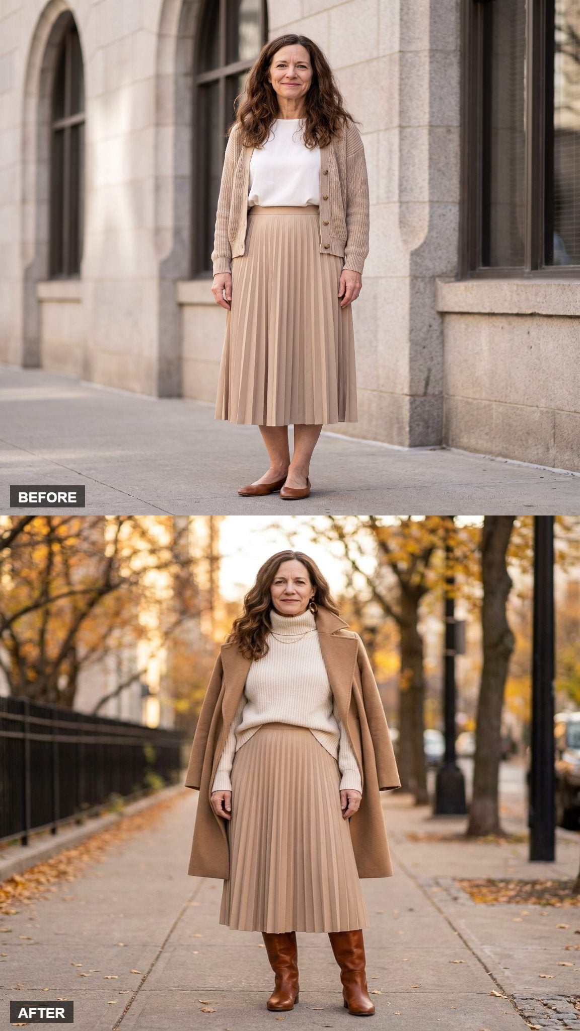 Autumn Warmth in a Chunky Turtleneck and Knee Boots