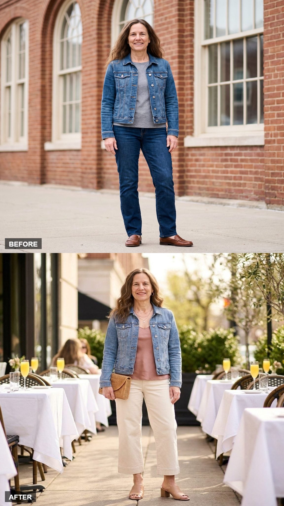 Brunch in Blush Tones and Soft Denim