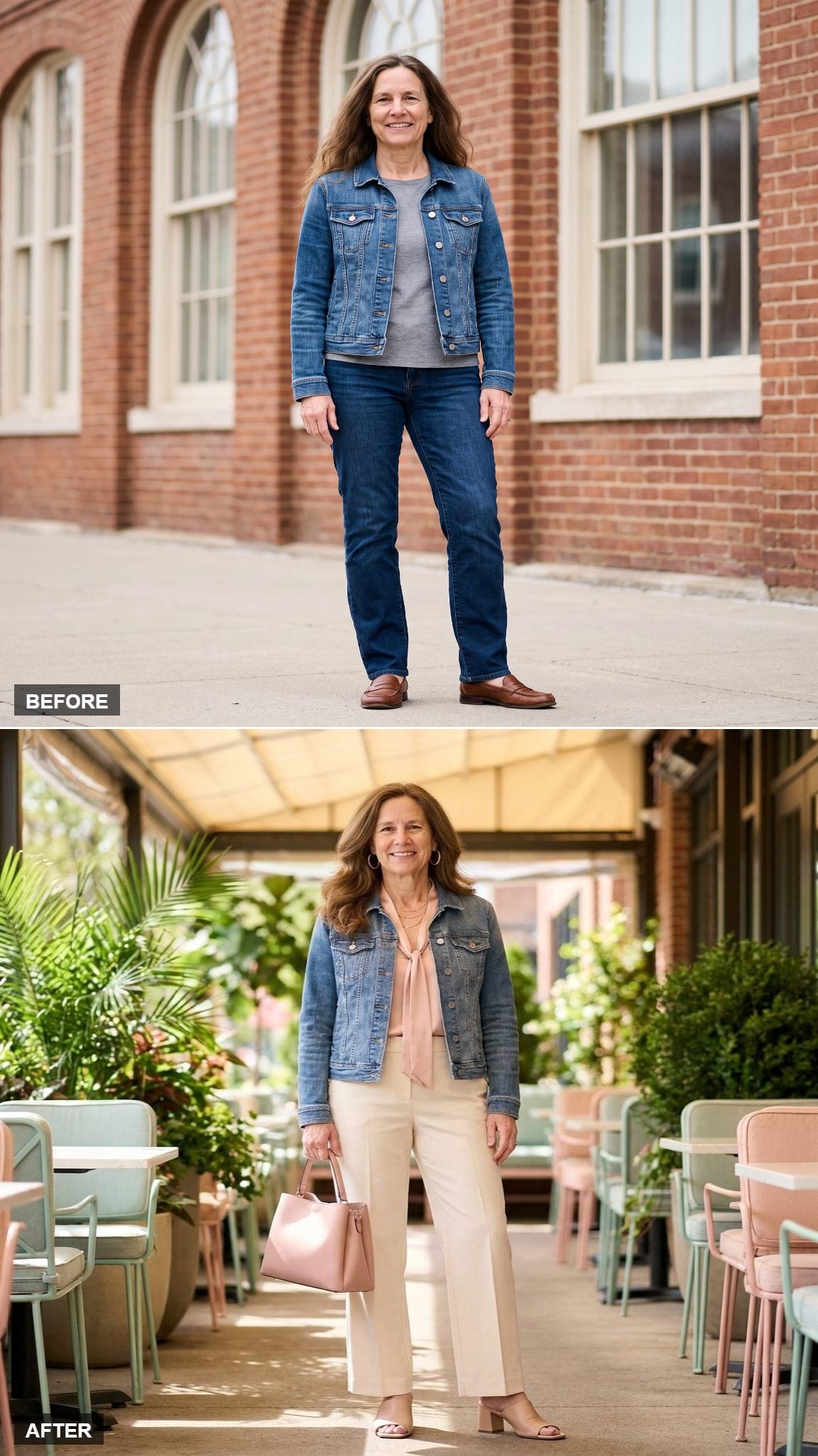 Brunch in Blush Tones and Soft Denim