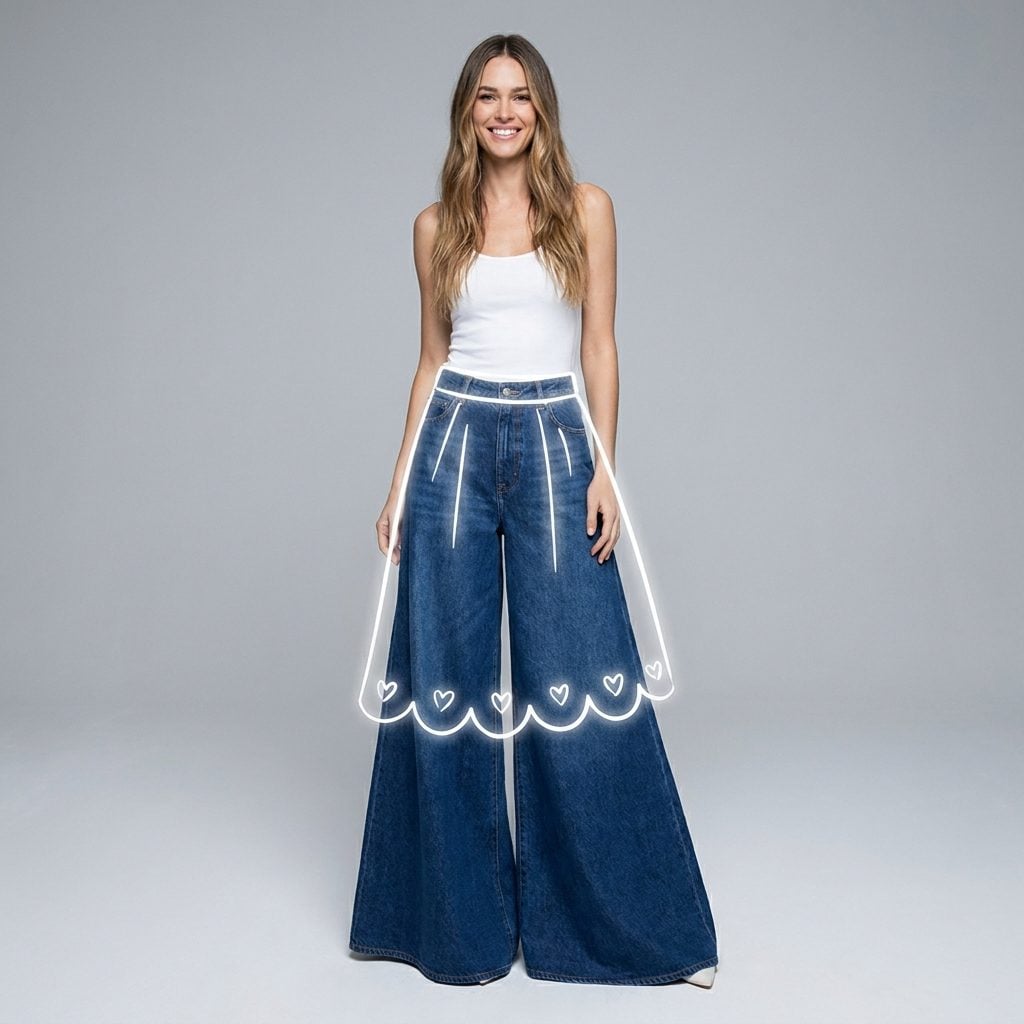 Choosing a Leg Opening So Extreme the Jeans Look More Like a Denim Skirt