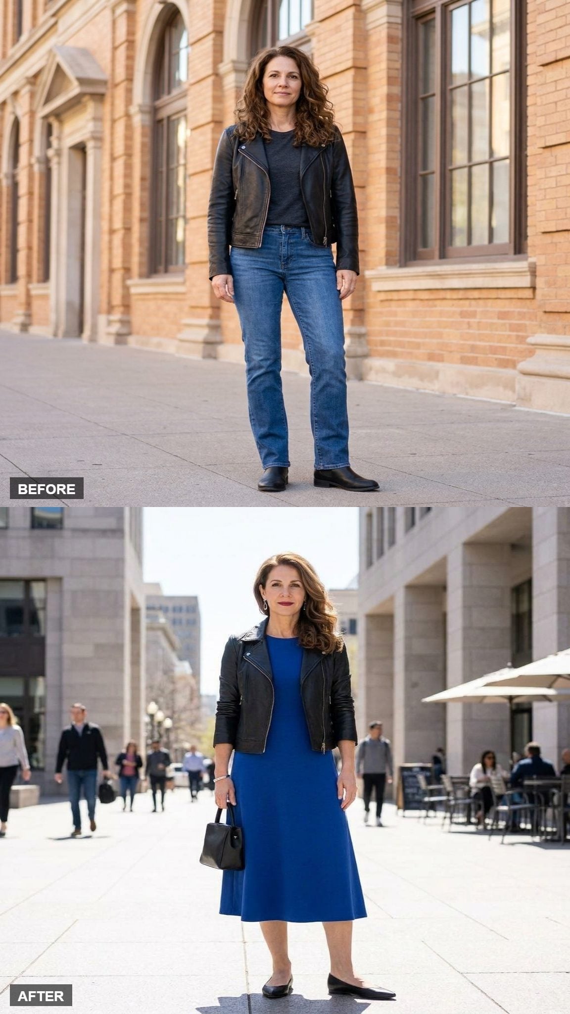 Cobalt Midi Dress and Ballet Flats, Soft With a Bite
