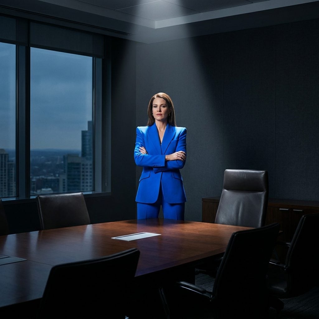 A Cobalt Suit in the Executive Boardroom
