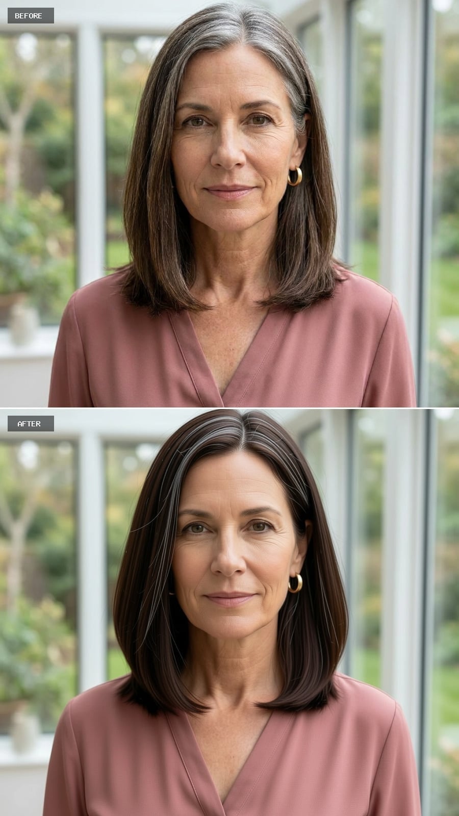 Brunette Depth with Silver Ribbons Left In on Purpose