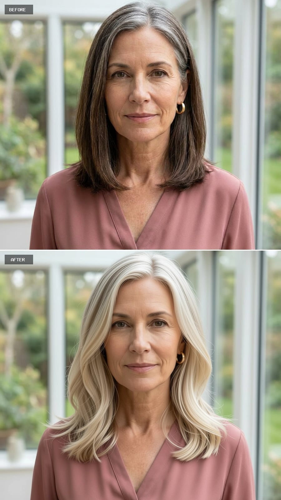 Platinum Waves on a Blunt Mid-Length Cut Are Rewriting What "Going Gray" Looks Like