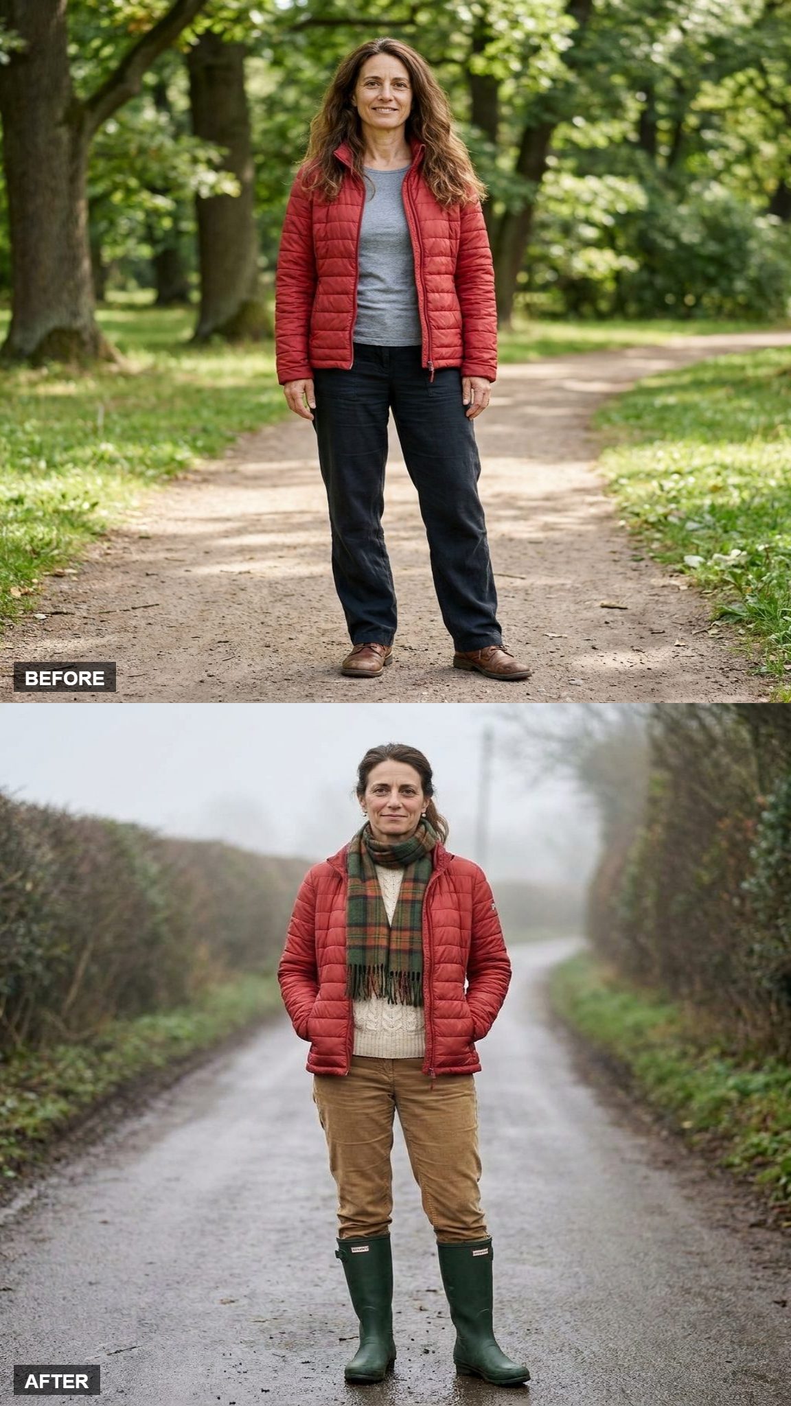 Countryside Weekend in Corduroy and Rain Boots