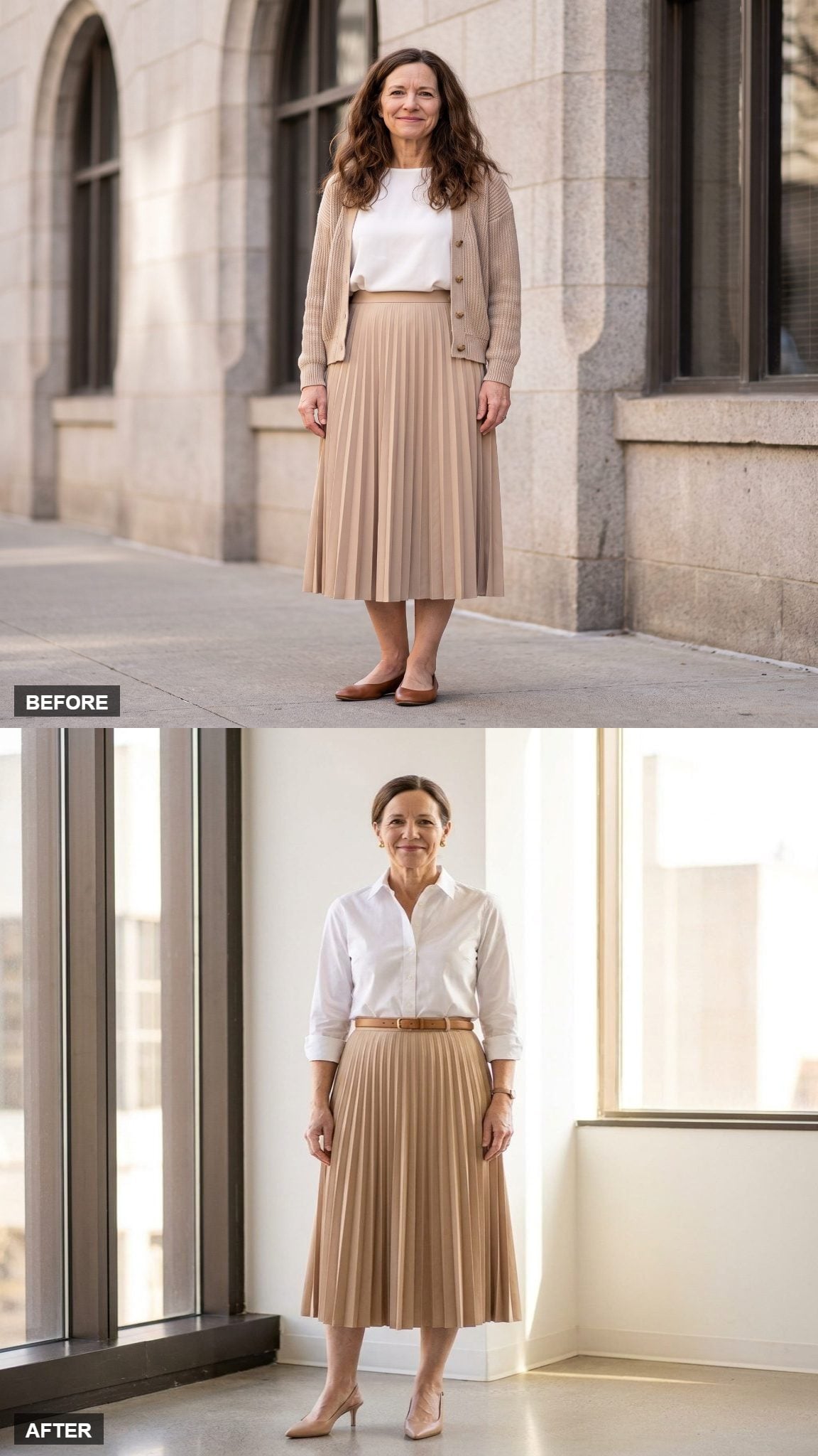 Crisp Morning Meeting in Poplin and a Belt