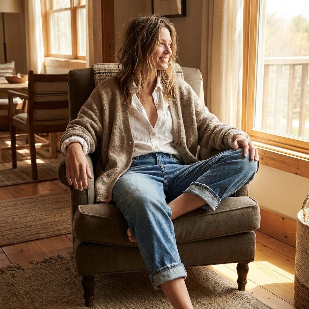 Cuffed Boyfriend-Style Jeans