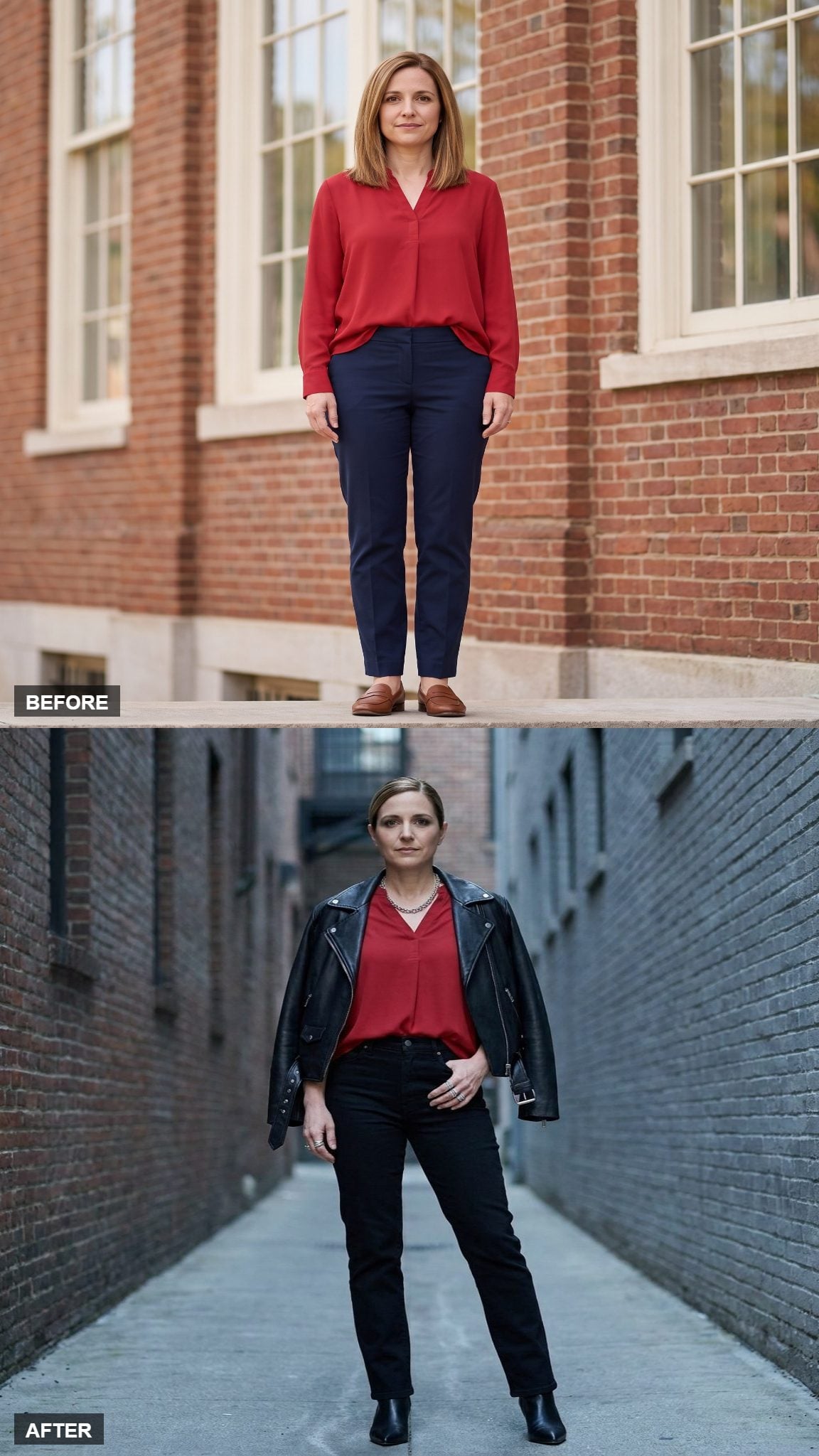 Downtown Edge in Leather and a Half-Tuck