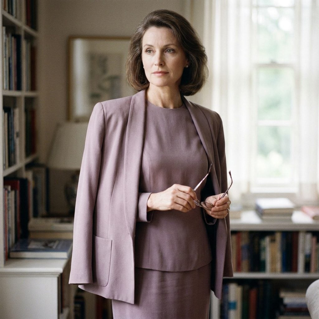 The Dusty-Mauve Pastel Skirt Suit