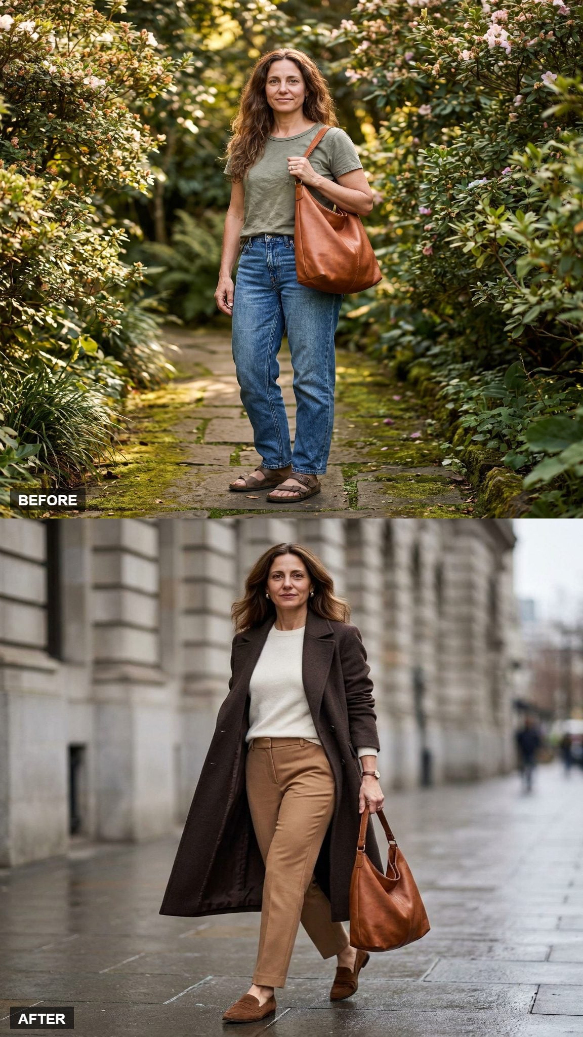 Espresso Overcoat and Ivory Cashmere, the Deep-Tone Statement