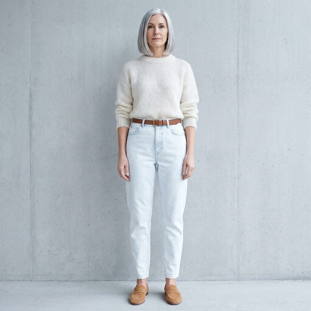 Frosted Ice-Wash Jeans