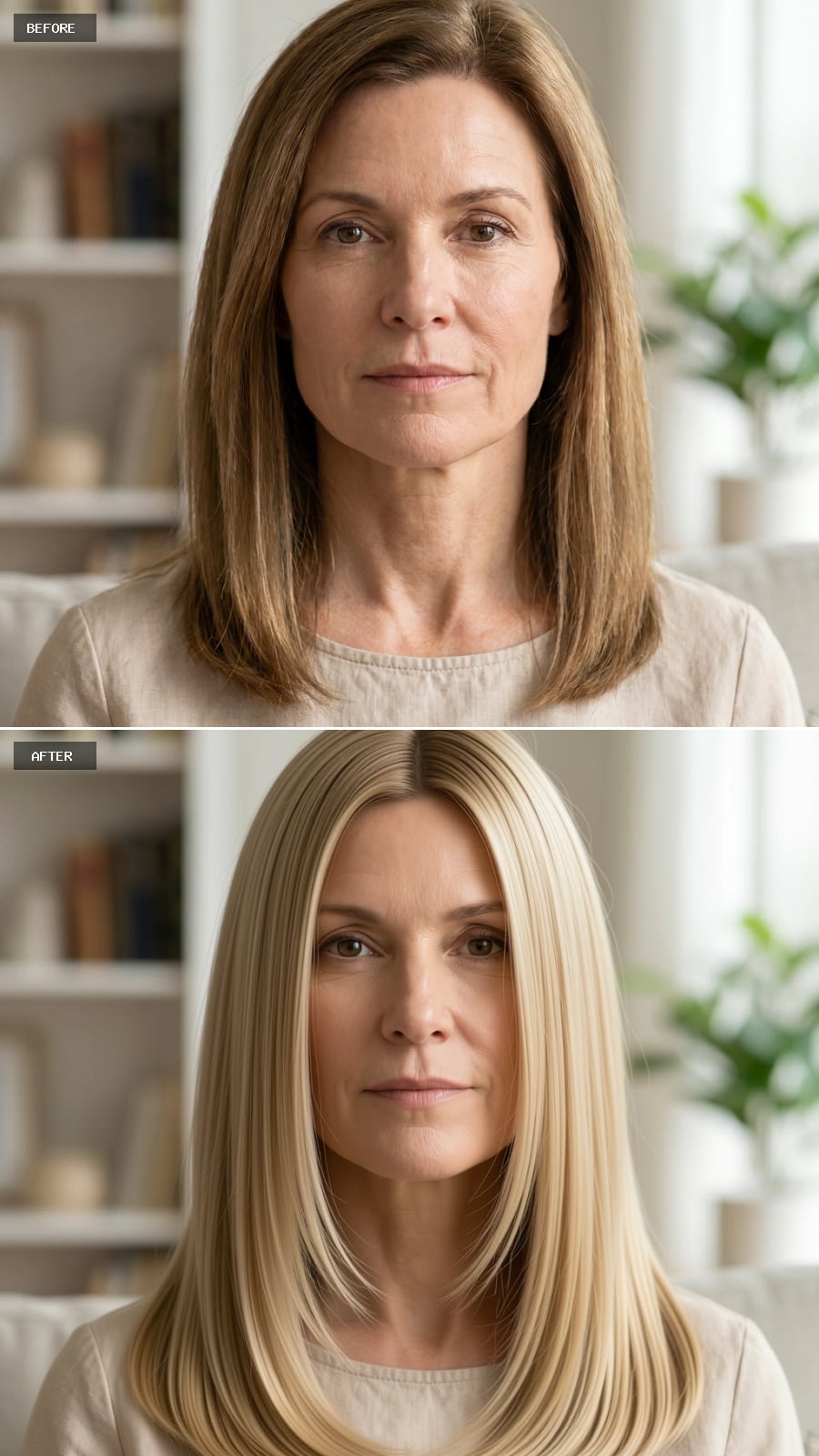 29 Ways This 54-Year-Old Woman Used Layers Around Her Face to Make Her Jawline Look Softer — Before & After