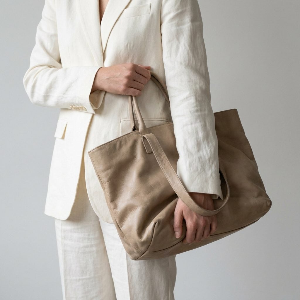A Handbag That's Too Slouchy for the Polished Outfit