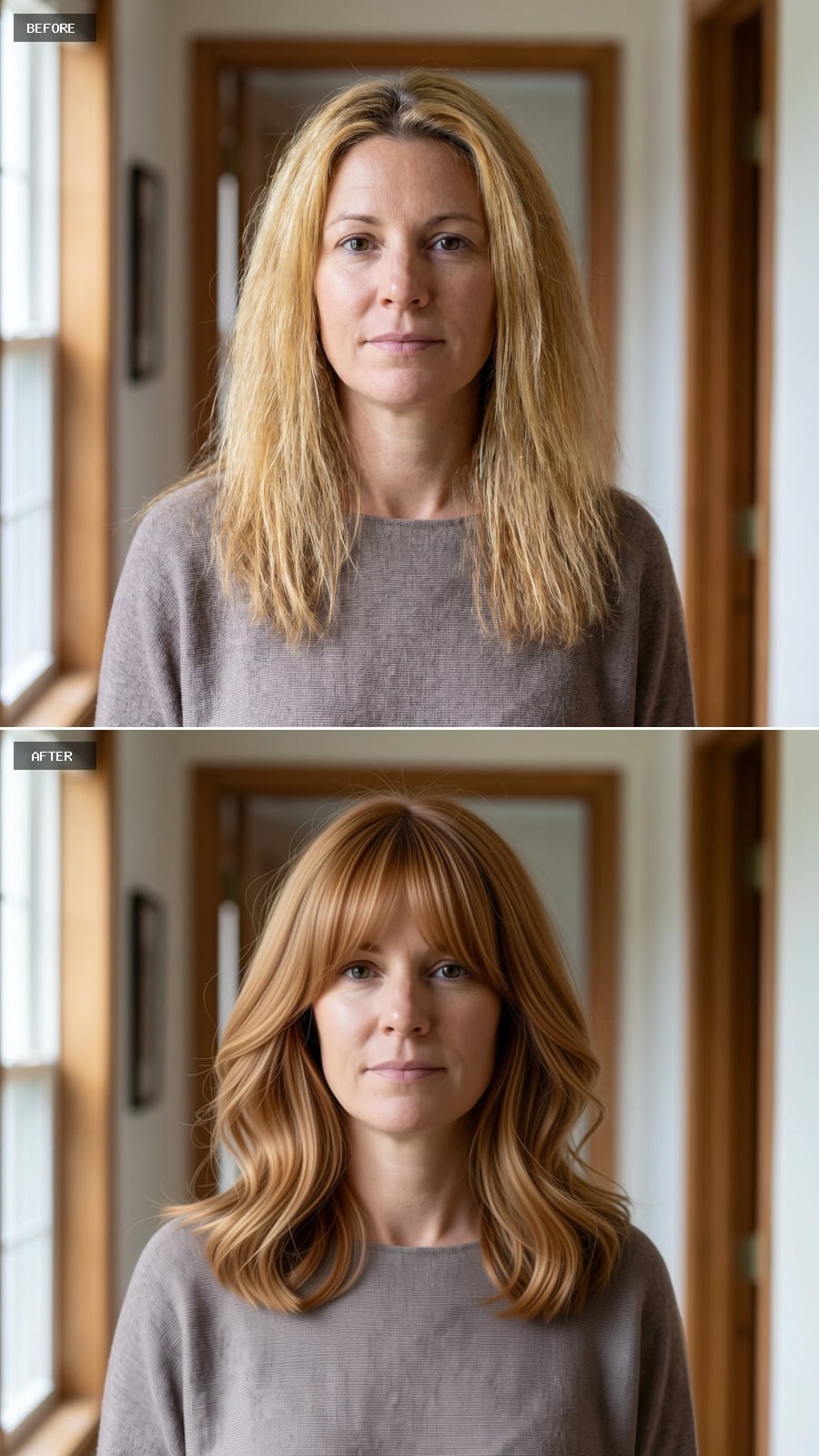 Honey-Auburn Waves With a Full Fringe
