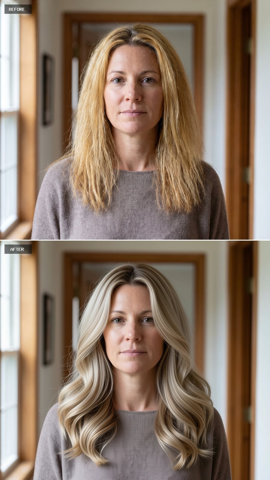 Lived-In Ash Blond With Barrel Waves