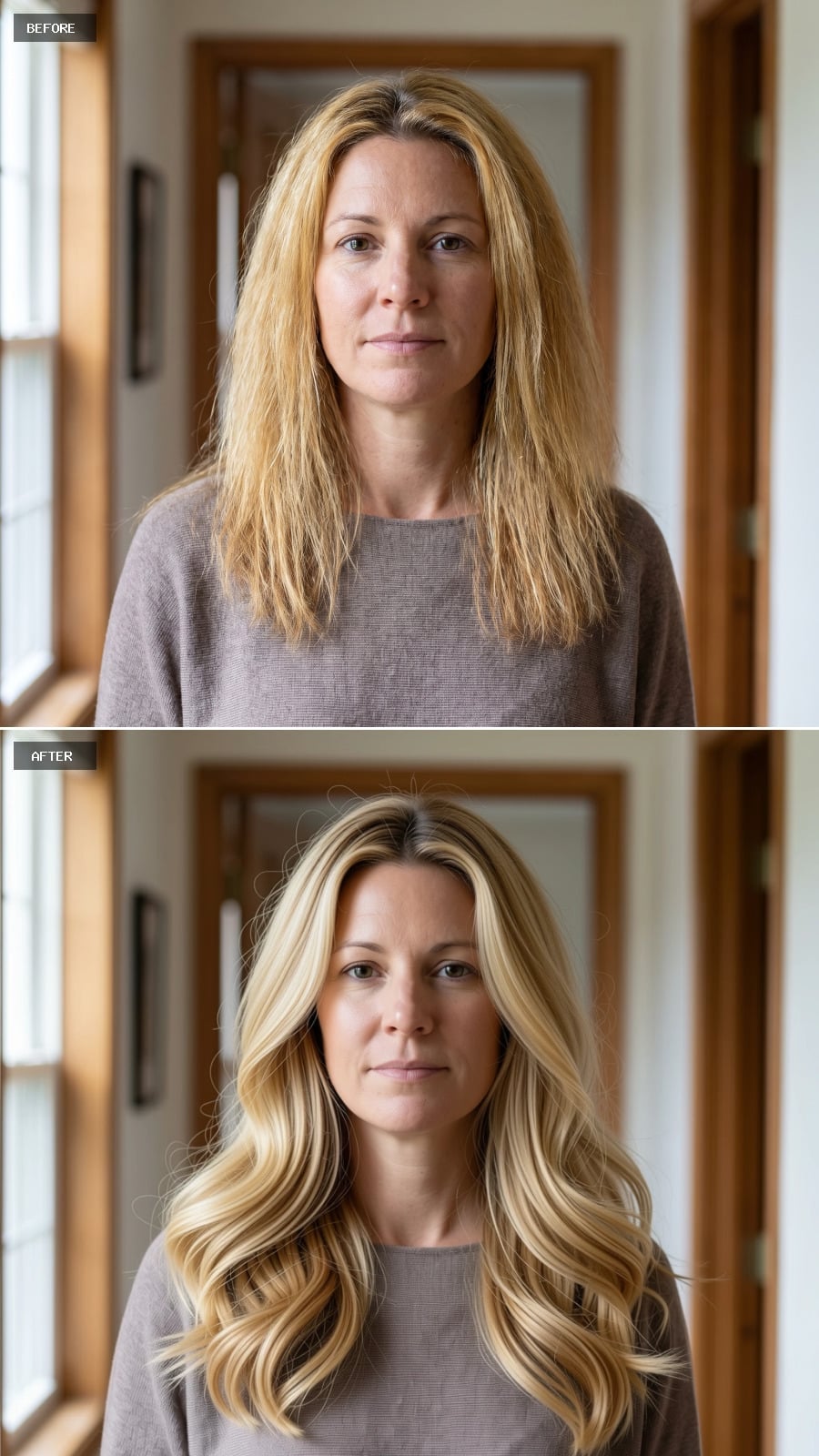 Creamy Blond Length With Lifted Ends