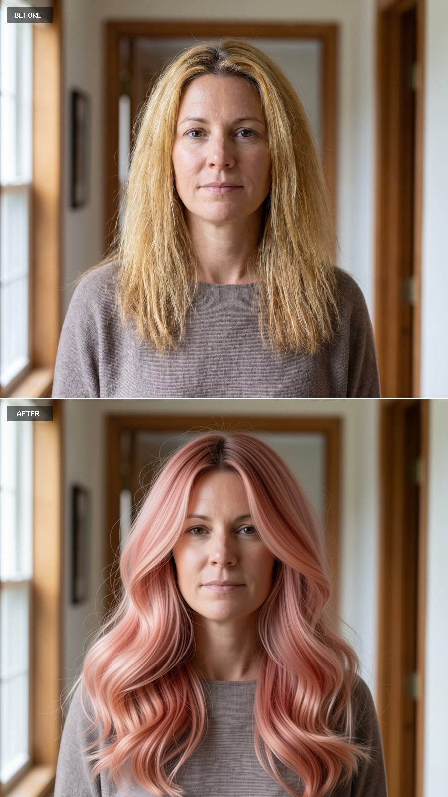 Rose-Gold Waves With Peach and Blush Ends