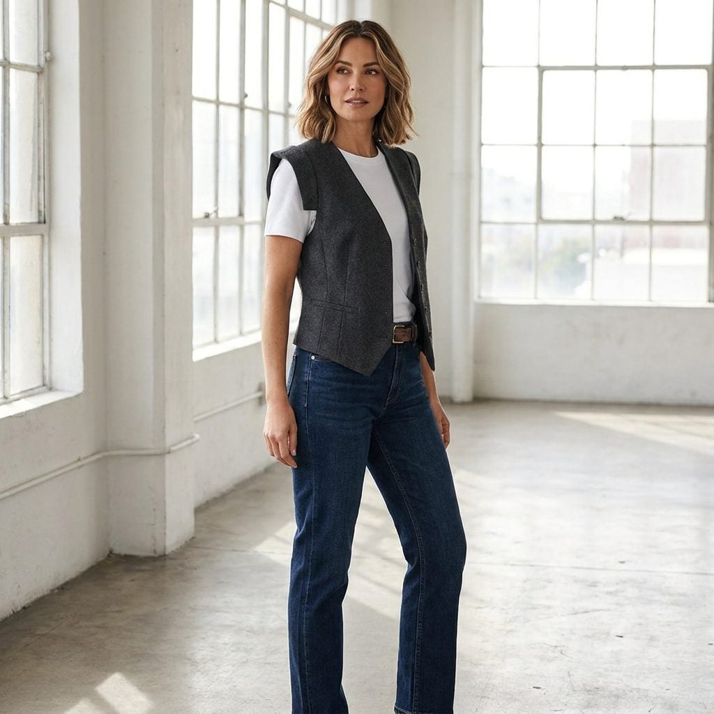 Layer a Tailored Vest Over a Crisp White Tee