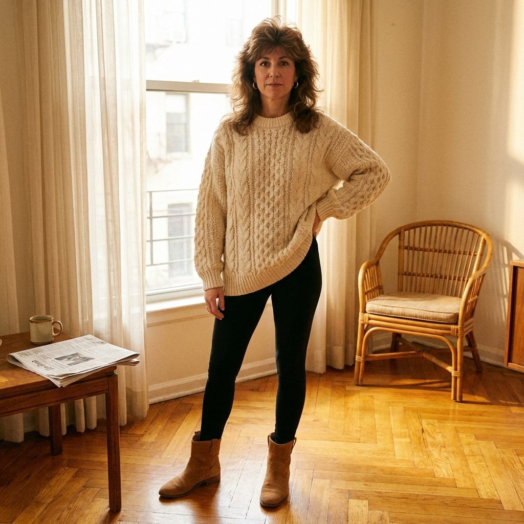 Leggings Were Worn Beneath Oversized Tops and Sweaters
