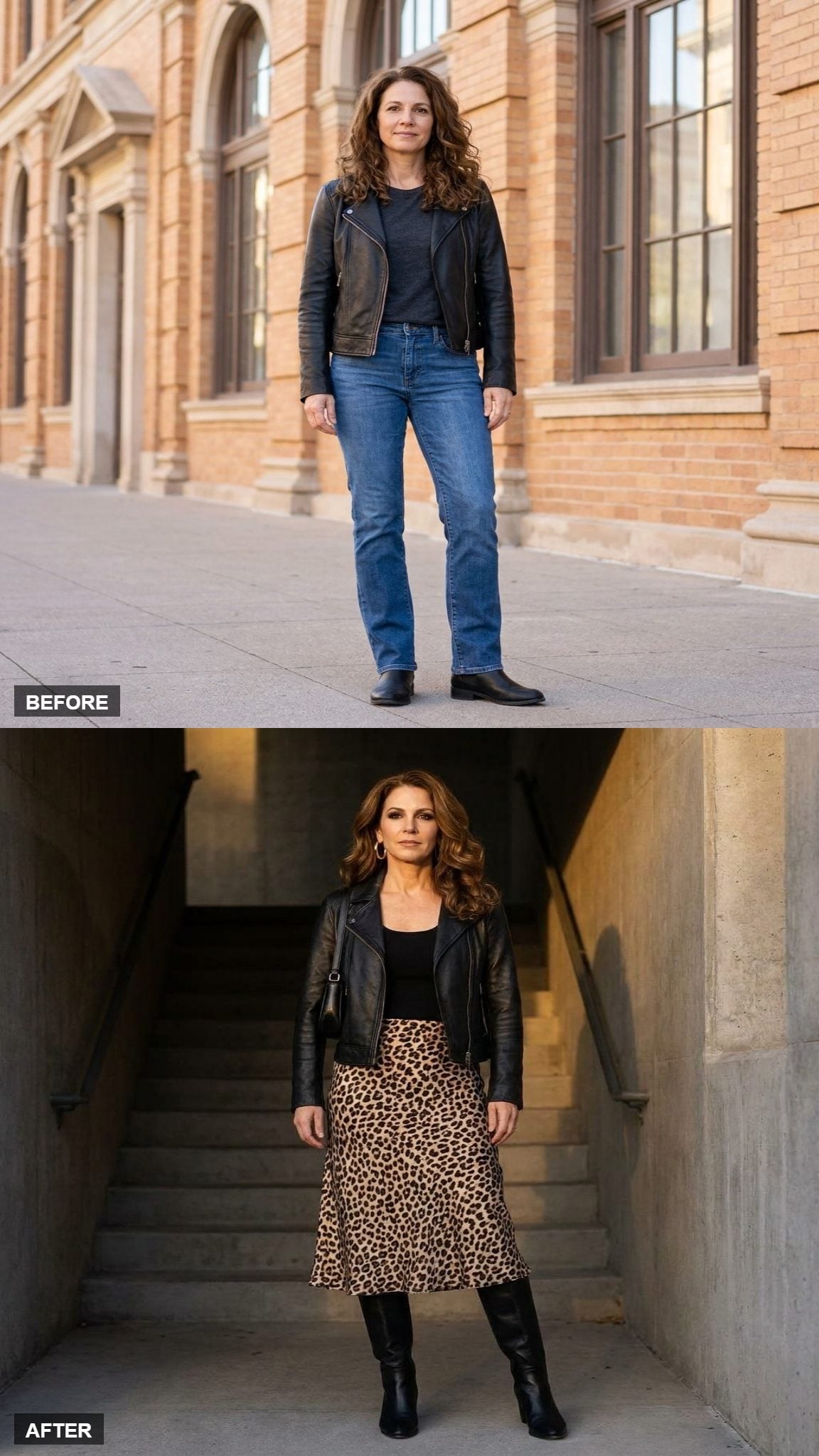 Leopard Midi Skirt and the Moto, Print With a Backbone