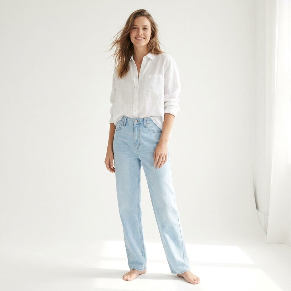 Light-Wash Denim Jeans