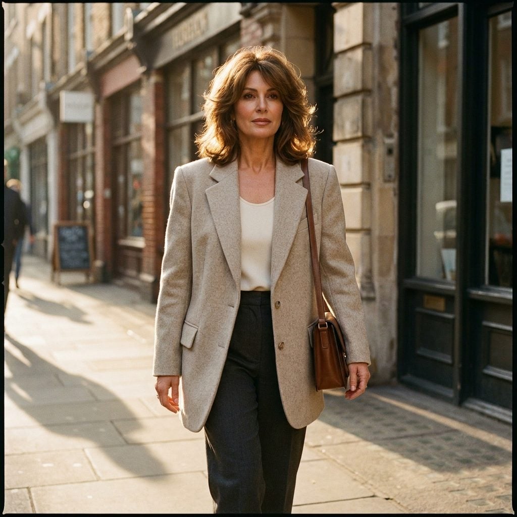 Long Shoulder-Padded Jackets Skimmed Over the Hips