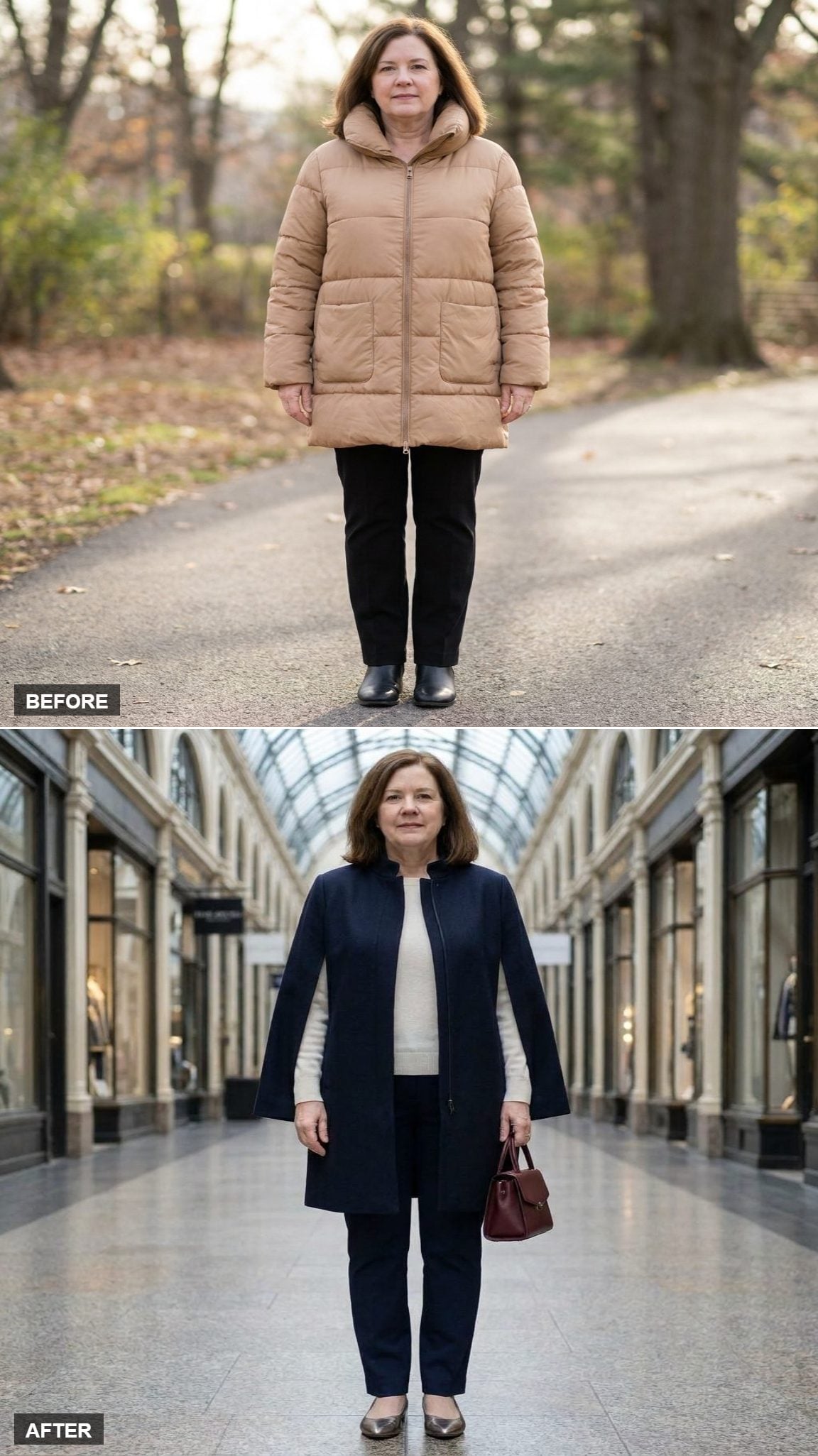 Midnight-Navy Cape-Sleeve Hybrid Coat That Gives Structure Exactly Where It's Wanted
