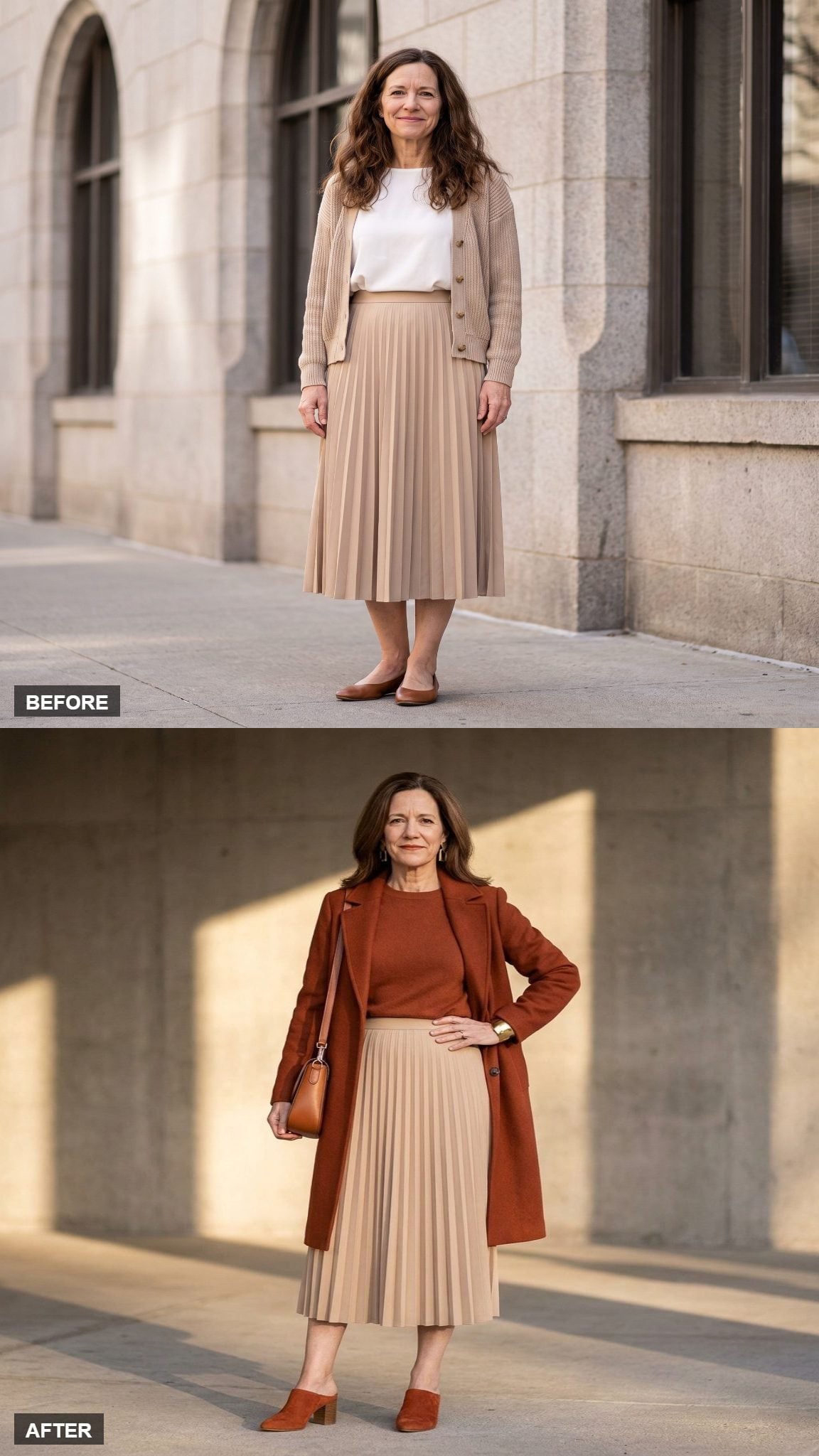 Monochrome Statement in Head-to-Toe Rust