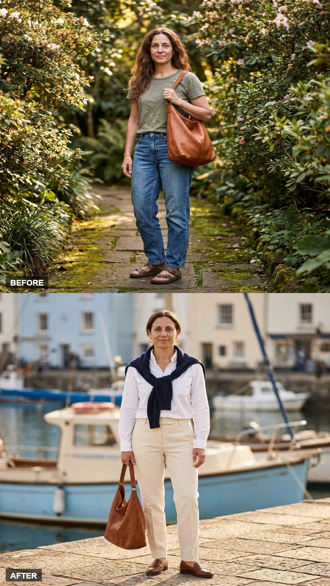 Navy Cashmere Over the Shoulders, the Old Sailing Club Move