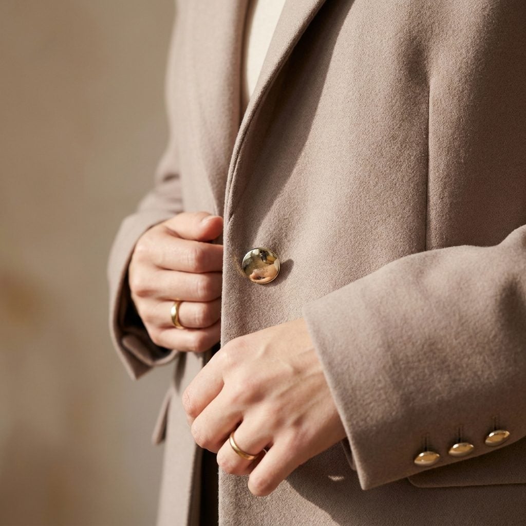 Oversized Shiny Gold Buttons That Scream Instead of Whisper