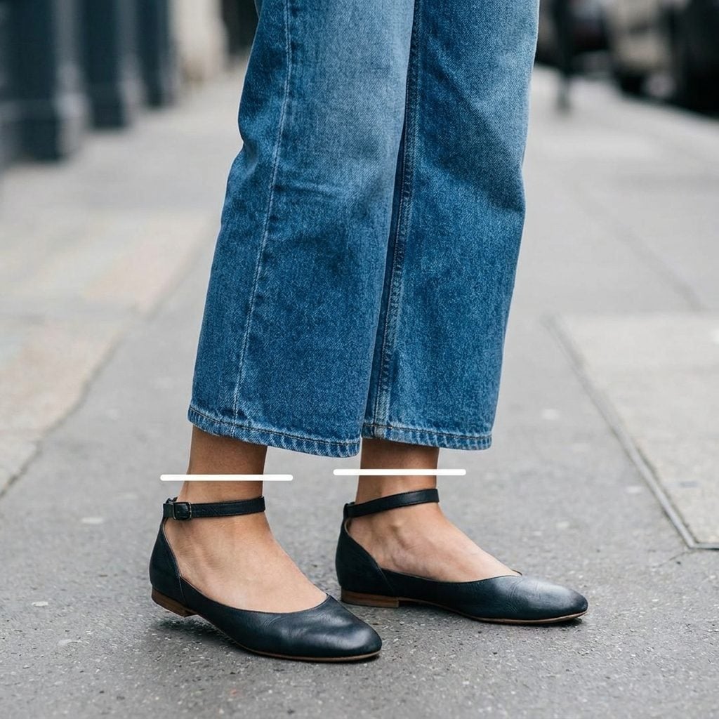 Pairing Cropped Wide-Leg Jeans With Ankle-Strap Shoes That Visually Chop Up Your Legs
