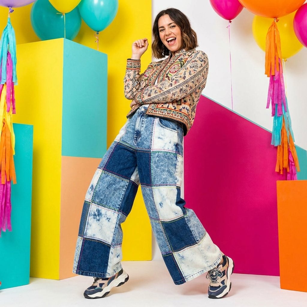 Patchwork Denim Jeans
