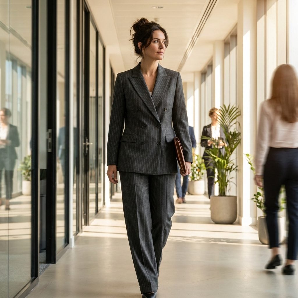 The Pinstripe Pantsuit That Rewrote the Dress Code