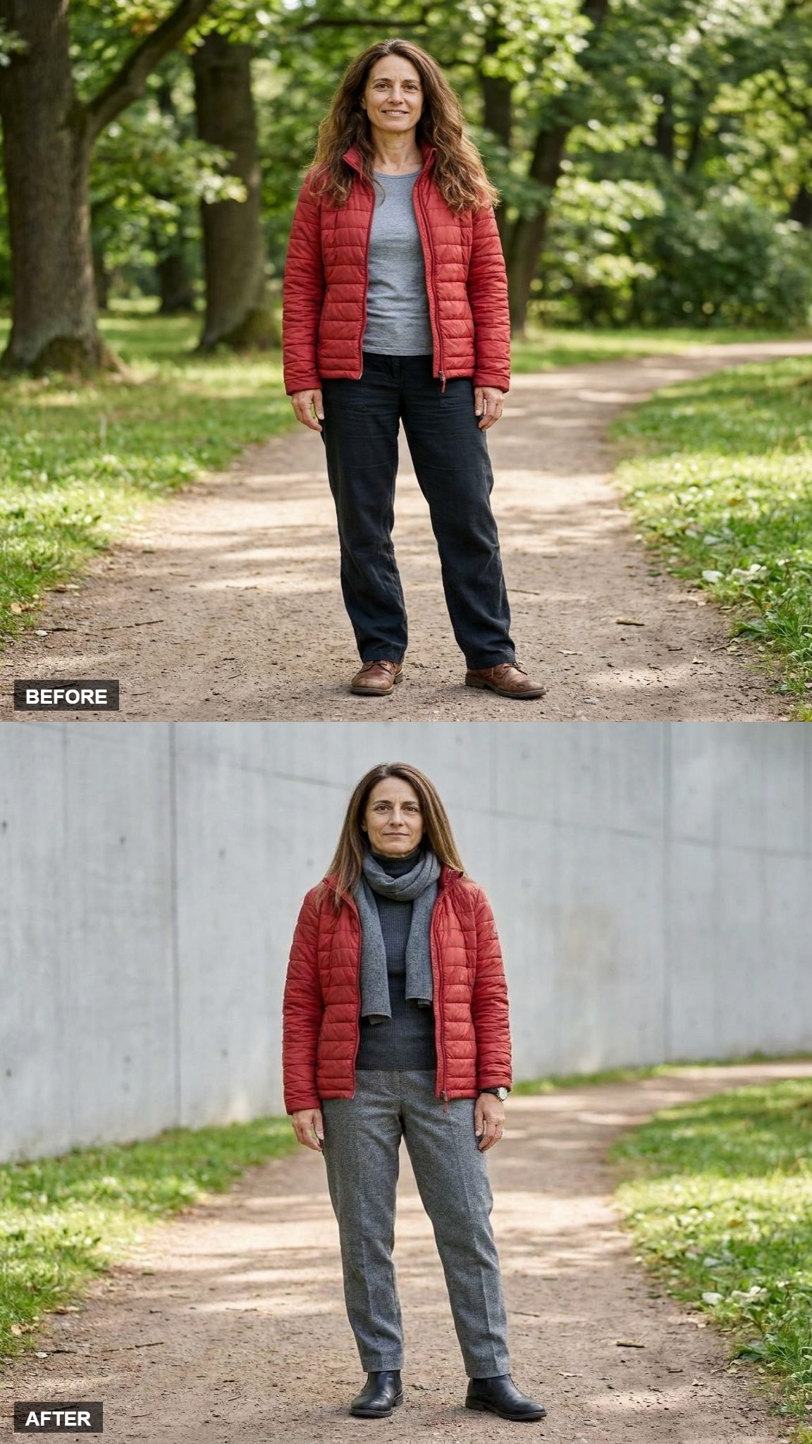 The Quilted Jacket Against Layered Slate Gray