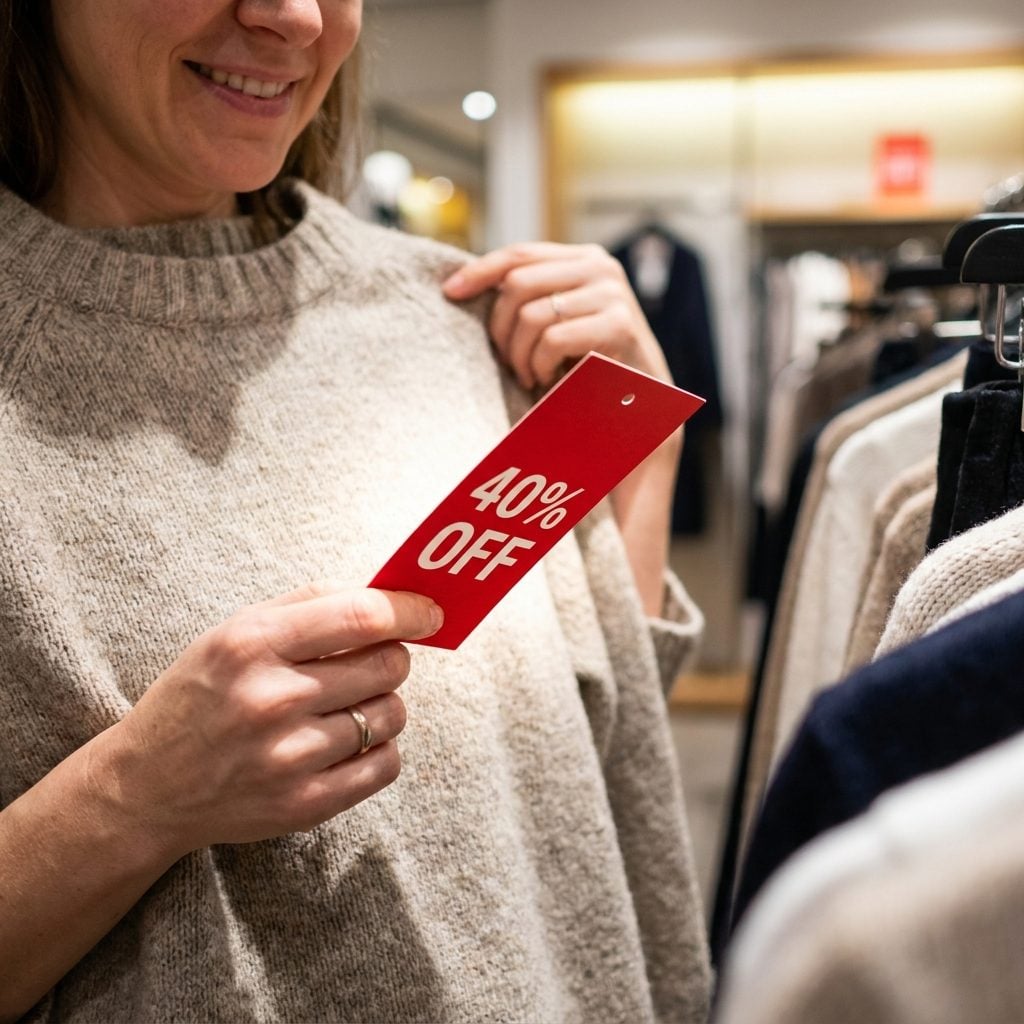 The Real Reason a 40%-Off Sticker Feels Better Than the Sweater Itself