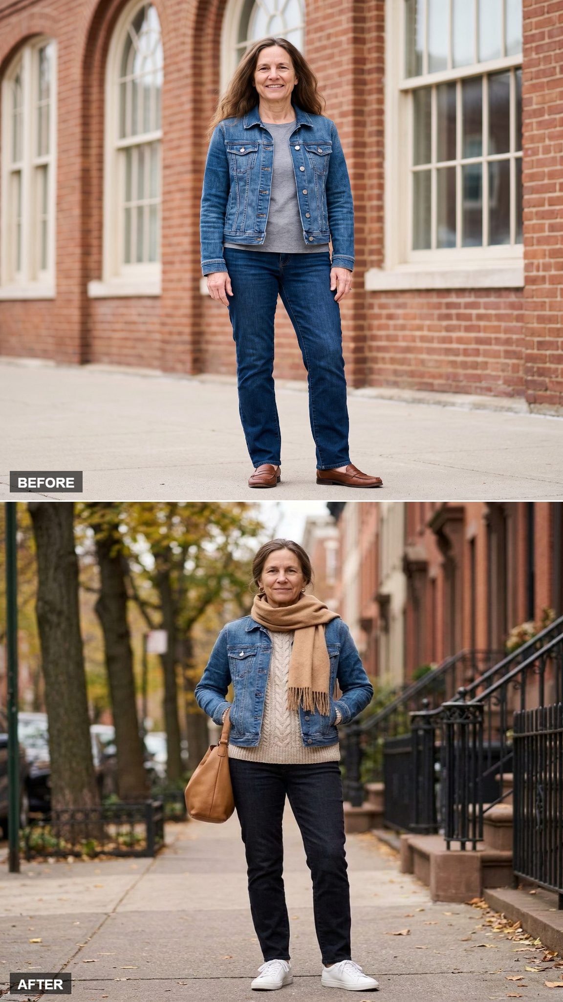Relaxed Sunday in Denim and Knit Comfort