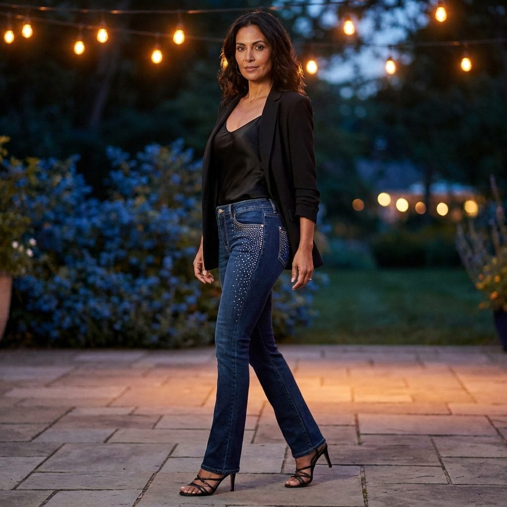 Rhinestone-Studded Party Jeans
