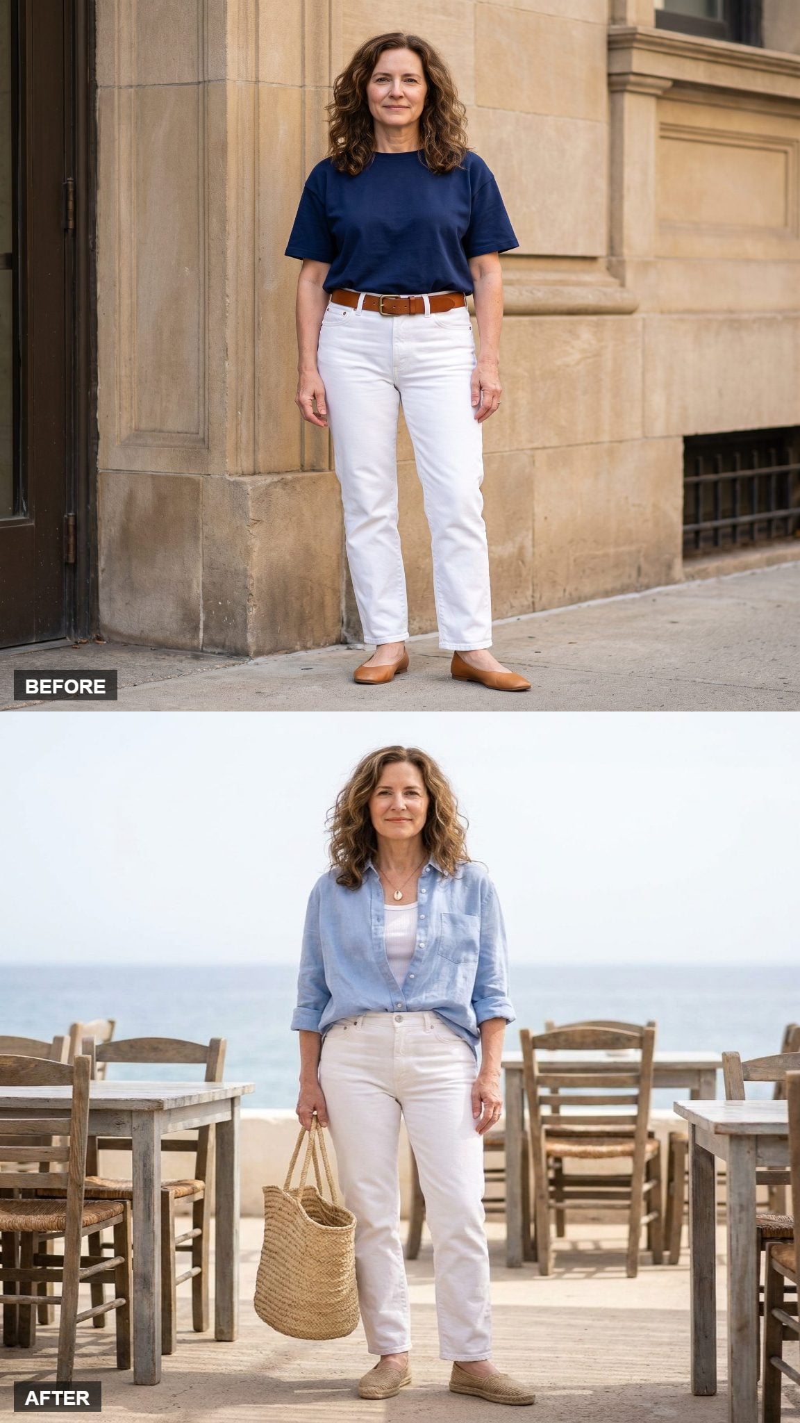 Seaside Brunch in Powder Blue Linen and Rope