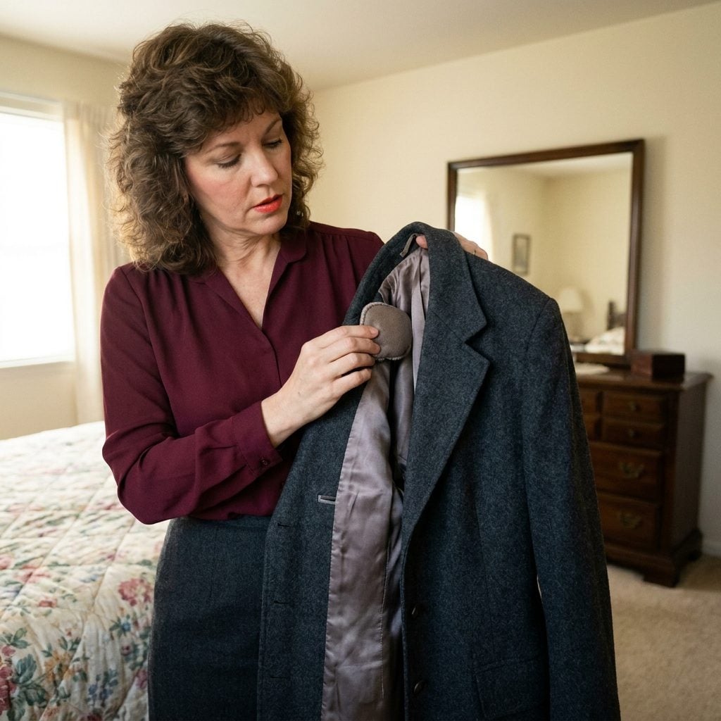 She Adjusted the Shoulder Pads Before Putting on Her Jacket