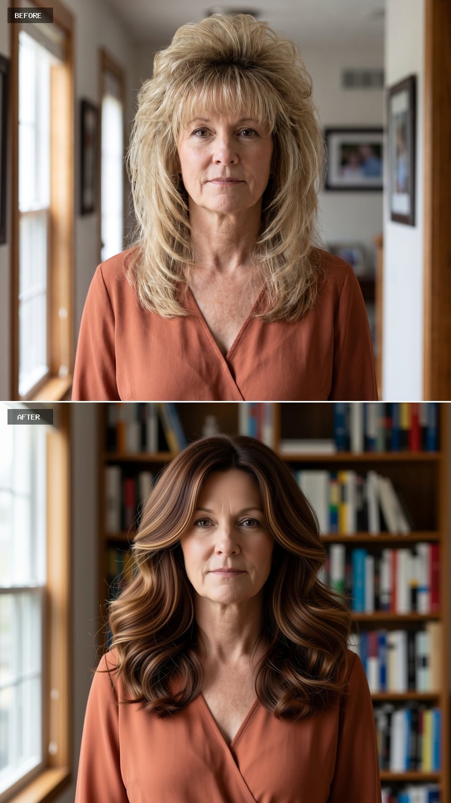Soft Waves and a Rich Brunette Balayage That Finally Match the Face She Has Now