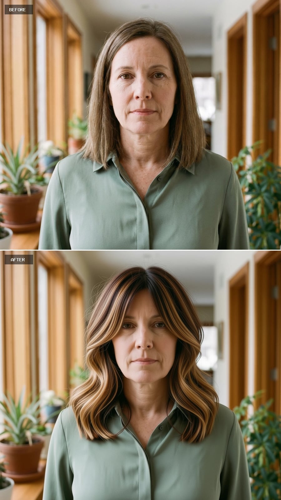 Balayage Painted Mid-Length, Worn Like She Already Knew the Answer