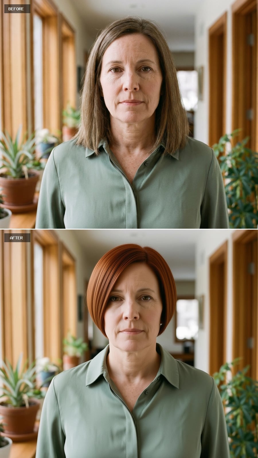 Copper Bob, Cut Blunt, and Worn Like She Finally Stopped Asking for Opinions