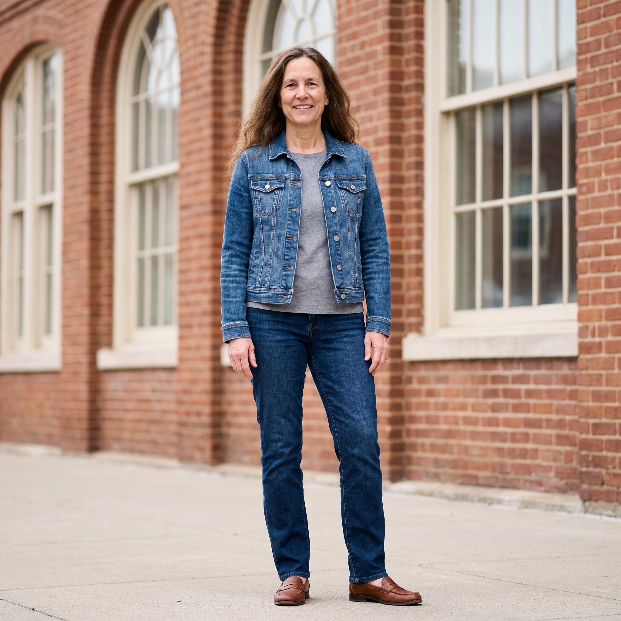 She Thought a Denim Jacket Was Only for Younger Women at 57. She Asked AI to Prove Her Wrong — See These 26 Before & After Looks - Before