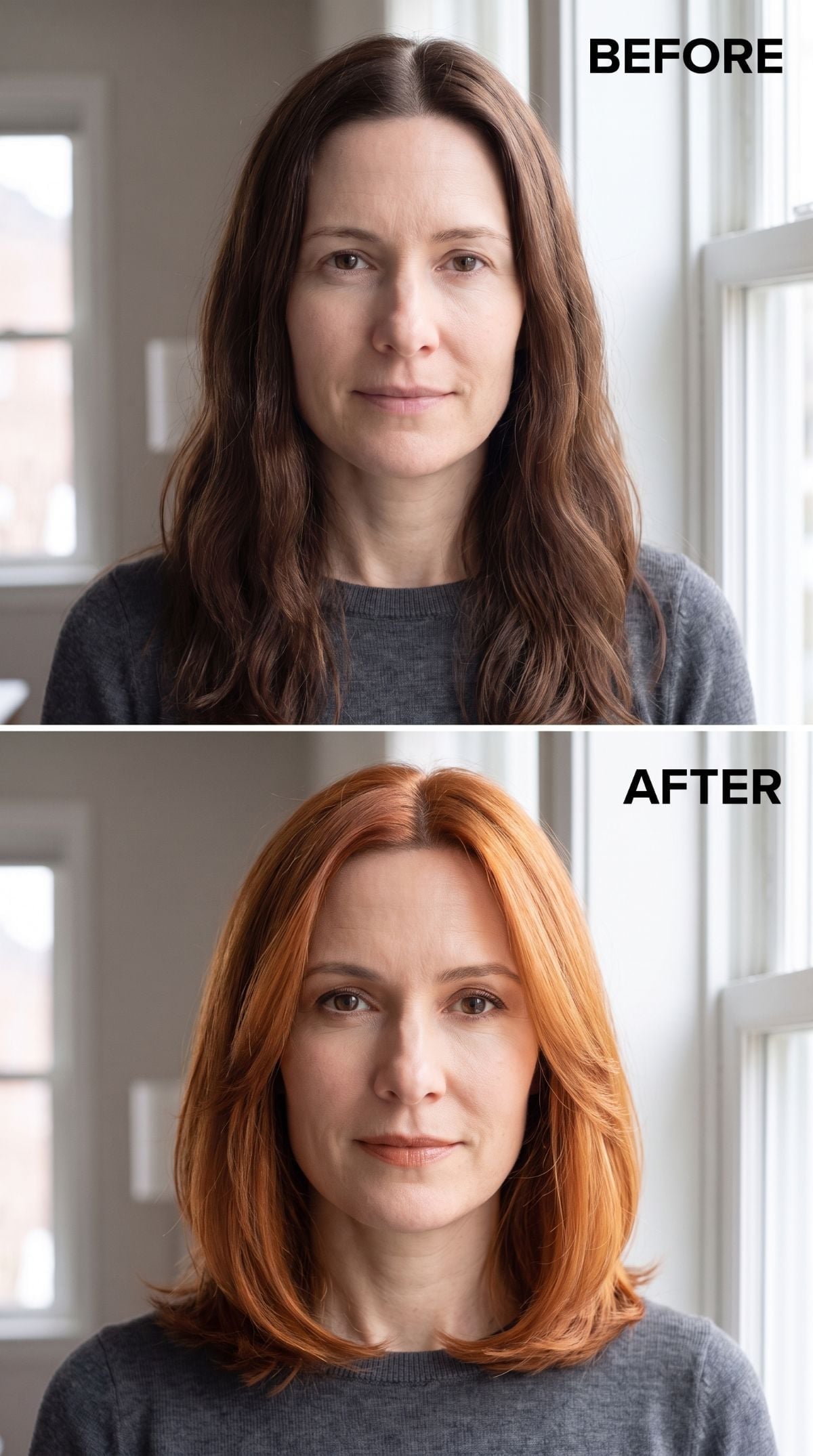 Copper Hair and a Cut That Curved Inward Finished What Years of Color Work Started