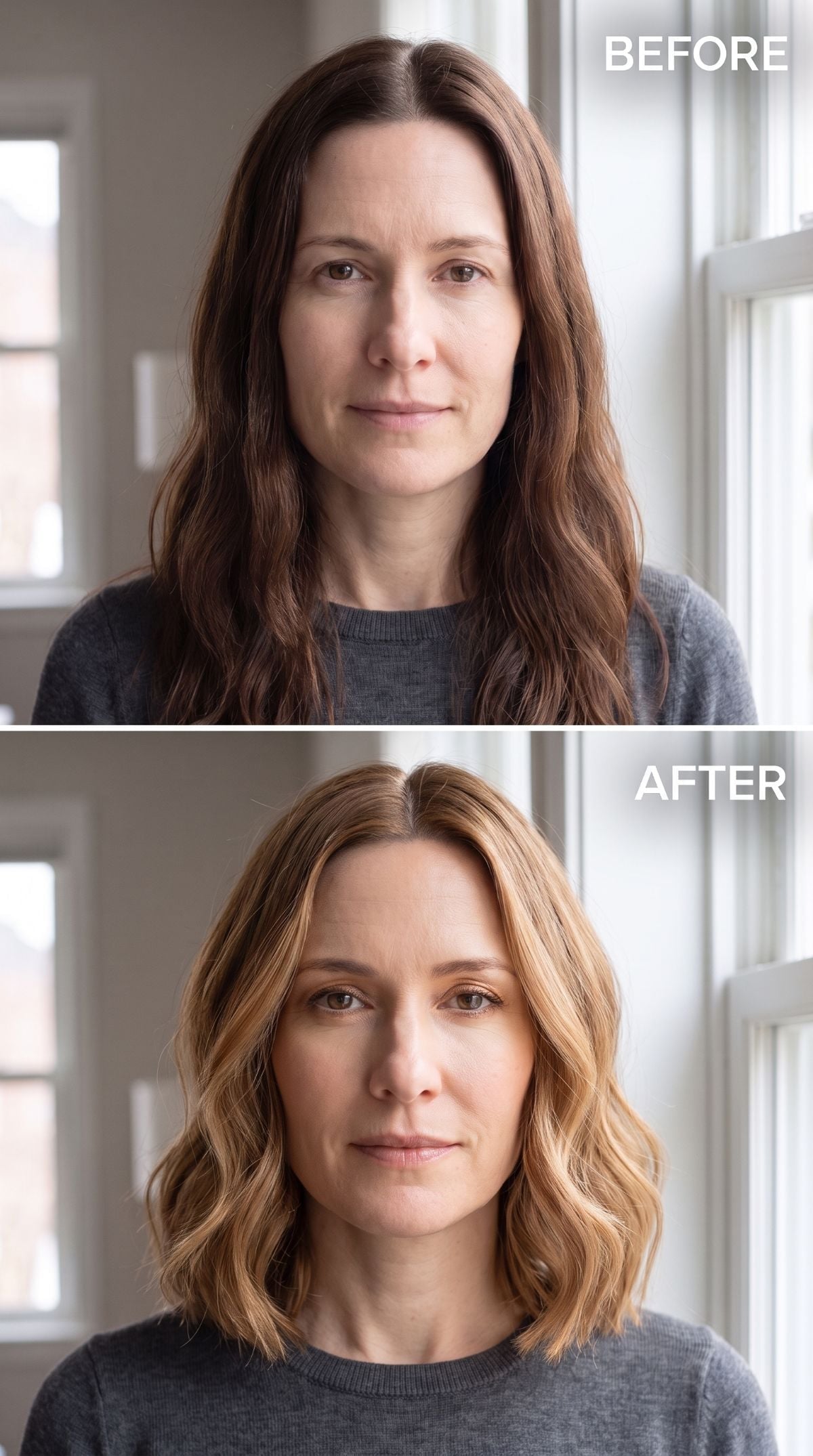 Lighter Color and a Shorter Length Did the Geometry Work Her Brunette Lengths Never Could