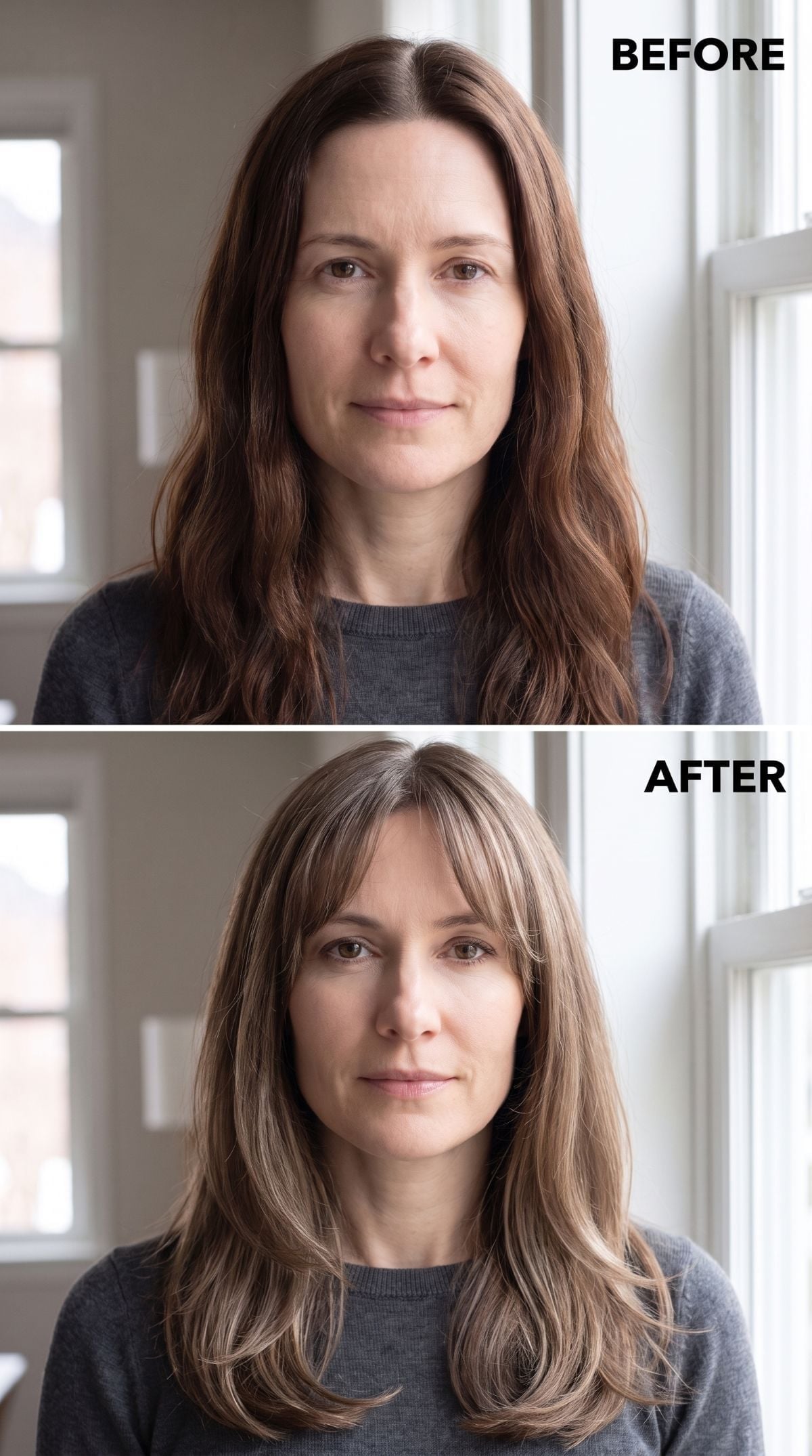 What Bangs and a Color Shift Did for a Square Jawline Nobody Was Hiding