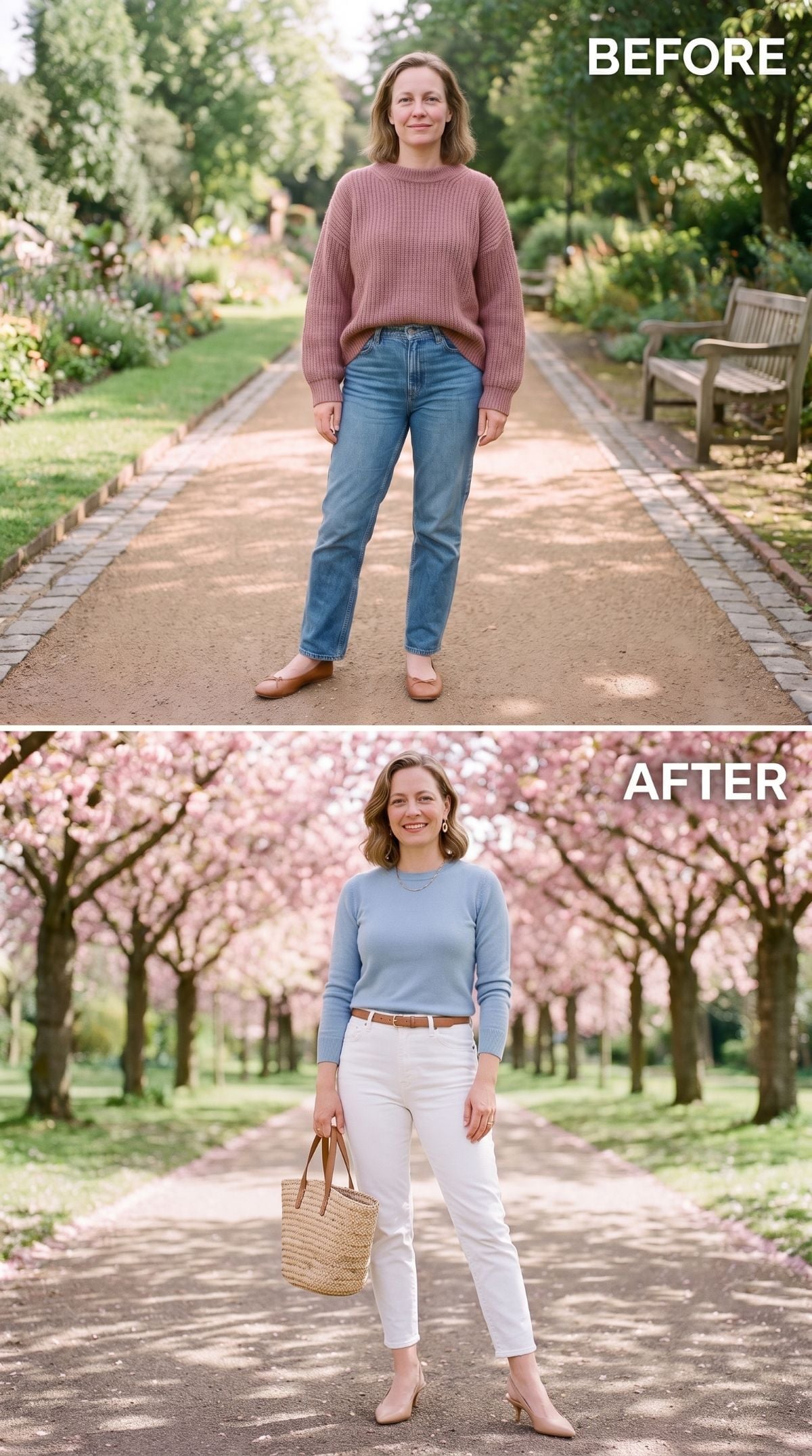 Blue Fitted Knit, White Jeans, and the Belt Loop Nobody Thought to Use